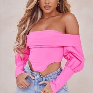 Off-Shoulder Pink Women's Top